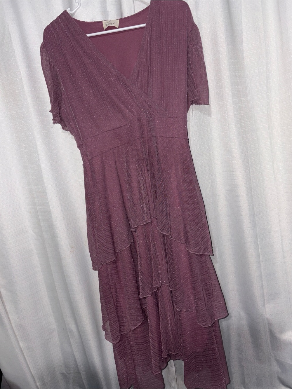 Ember - Tiered Lavender Maxi layered - Dress with Subtle Shimmer Worn Once - L - Picture 10 of 13